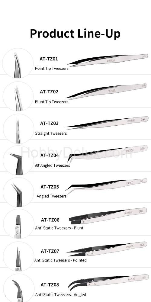 DSPIAE AT-TZ05 Пинцет из нержавеющей стали c угловым наконечником AT-TZ05