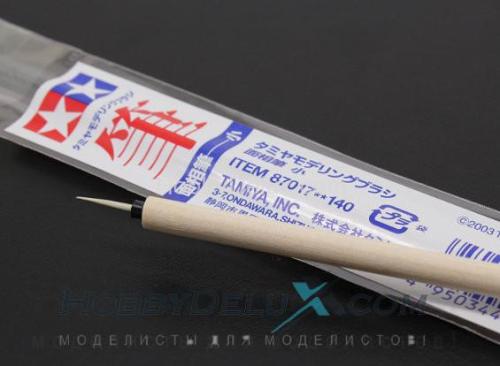 Кисточка круглая, очень тонкая (конский волос, ручка дерево)