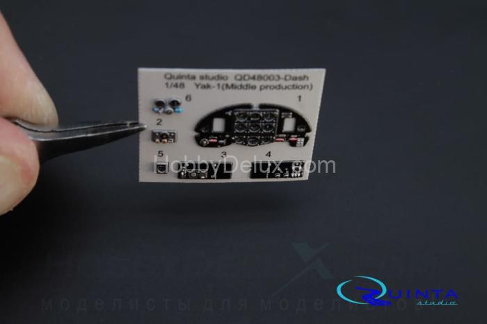3D Декаль интерьера кабины Як-1 (средние серии) (для модели Моделсвит/ЮФ)1 QD48003-Dash