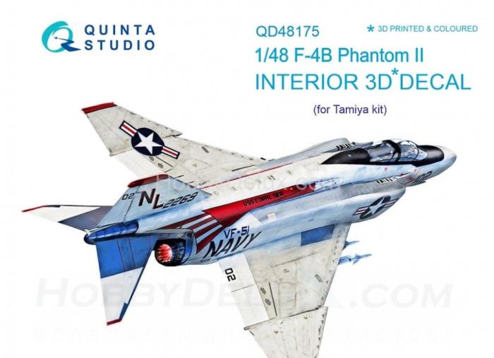 3D Декаль интерьера кабины F-4B для модели Tamiya QD48175