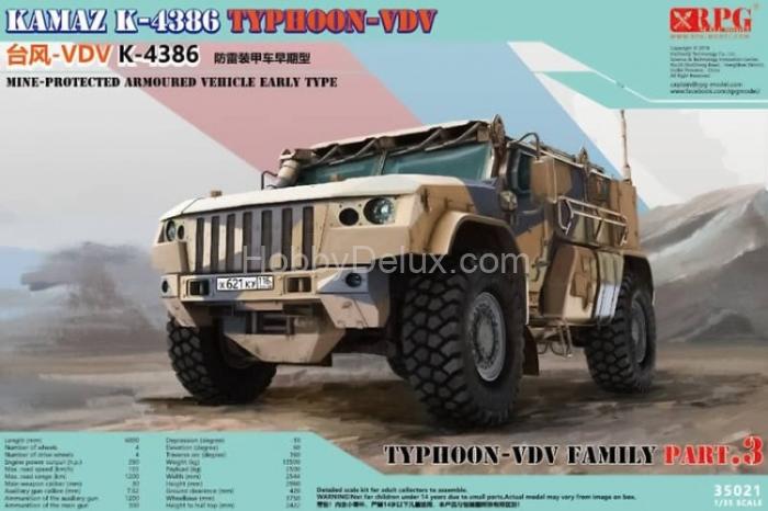 RPG-MODEL 35021 Бронеавтомобиль "Тайфун" ВДВ К-4386 с противоминной защитой раннего типа RPG35021