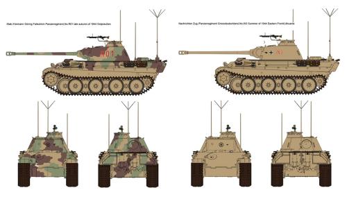 Немецкий средний танк Panzerbefehlswagen Panther Ausf.G с рабочими траками