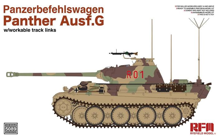 RFM (RYEFIELD MODEL) RM5089 1:35 Немецкий средний танк Panzerbefehlswagen Panther Ausf.G с рабочими траками