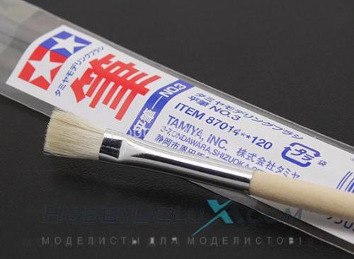 Кисточка плоская  (конский волос, ручка дерево)