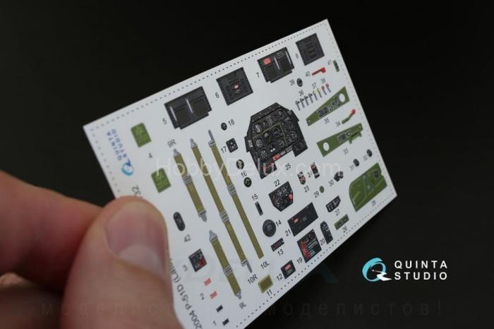 3D Декаль интерьера кабины P-51D поздний для модели Tamiya QD32004