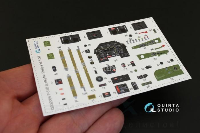 3D Декаль интерьера кабины P-51D поздний для модели Tamiya QD32004