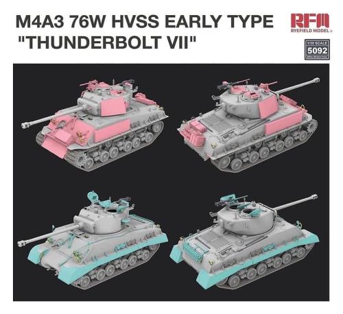 Американский танк Шерман M4A3 76W HVSS ранний тип "THUNDERBOLT VII"