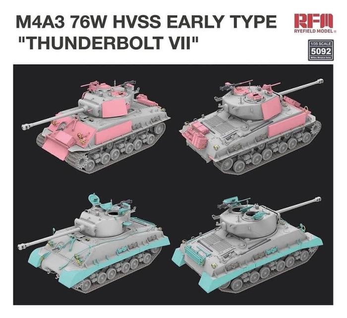 RFM (RYEFIELD MODEL) RM5092 1:35 Американский танк Шерман M4A3 76W HVSS ранний тип "THUNDERBOLT VII"