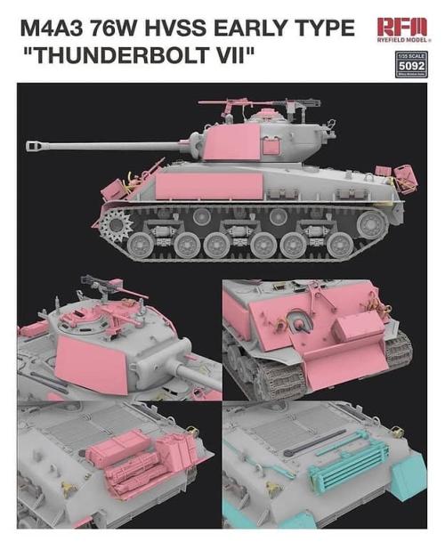 Американский танк Шерман M4A3 76W HVSS ранний тип "THUNDERBOLT VII"