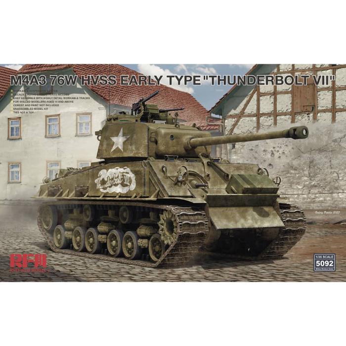 RFM (RYEFIELD MODEL) RM5092 1:35 Американский танк Шерман M4A3 76W HVSS ранний тип "THUNDERBOLT VII"