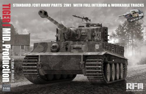 Немецкий танк Tiger I MID. (средняя модификация) 2 в 1 с полным интерьером и рабочими траками