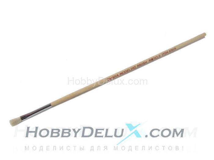 Кисточка плоская ширина 6мм (конский волос, ручка дерево) 87015