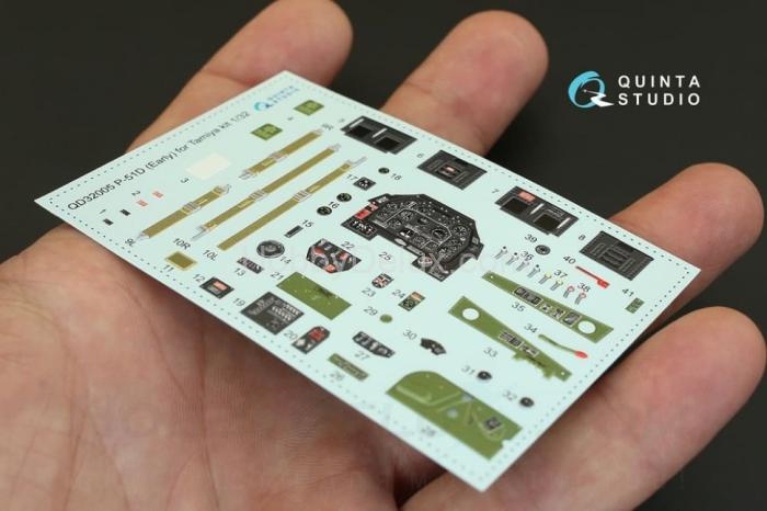 3D Декаль интерьера кабины P-51D ранний для модели Tamiya QD32005