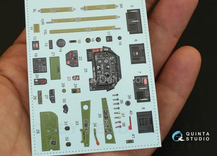 3D Декаль интерьера кабины P-51D ранний для модели Tamiya QD32005