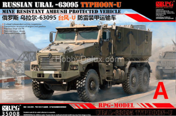 RPG-MODEL 35008A Российский бронеавтомобиль U-63095 TYPHOON-U + комплект смоляных колёс (6 шт.) [Limited Edition] RPG35008A