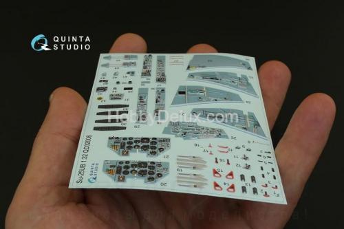 3D Декаль интерьера кабины Су-25УБ для модели Трубач
