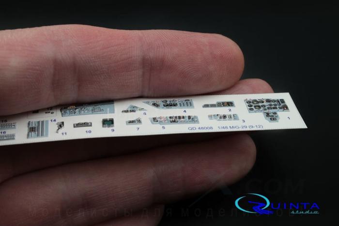 3D Декаль интерьера кабины МиГ-29 (9-12)  (для модели GWH) QD48008