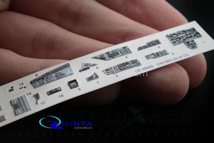 3D Декаль интерьера кабины МиГ-29 (9-12)  (для модели GWH) QD48008