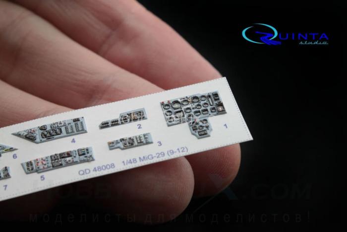 3D Декаль интерьера кабины МиГ-29 (9-12)  (для модели GWH) QD48008
