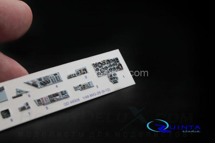3D Декаль интерьера кабины МиГ-29 (9-12)  (для модели GWH) QD48008