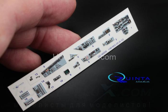 3D Декаль интерьера кабины МиГ-29 (9-12)  (для модели GWH) QD48008