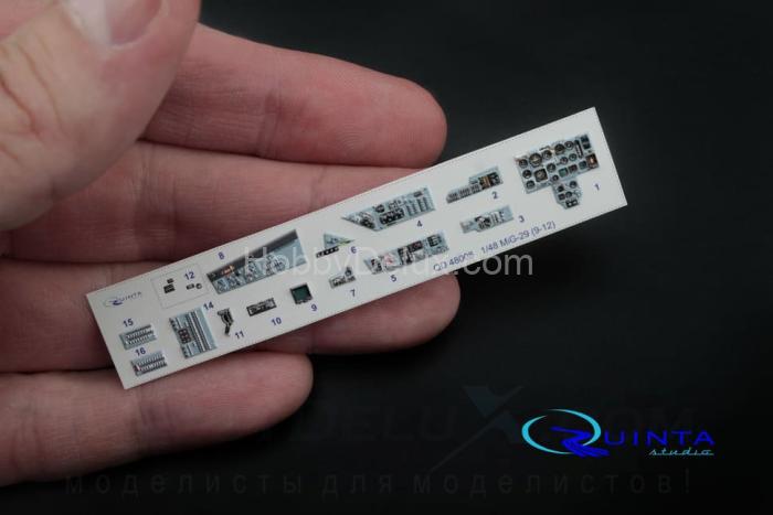 3D Декаль интерьера кабины МиГ-29 (9-12)  (для модели GWH) QD48008