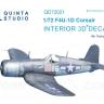 3D Декаль интерьера кабины F4U-1D Corsair для модели Tamiya QD72021