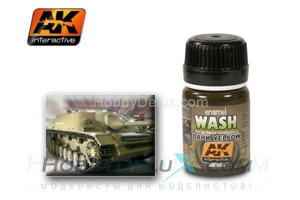 AK300 AK Interactive Смывка DARK YELLOW WASH (смывка для тёмно-желтого) AK300