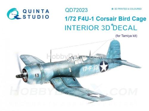 3D Декаль интерьера кабины F4U-1 Corsair , Bird cage, для модели Tamiya