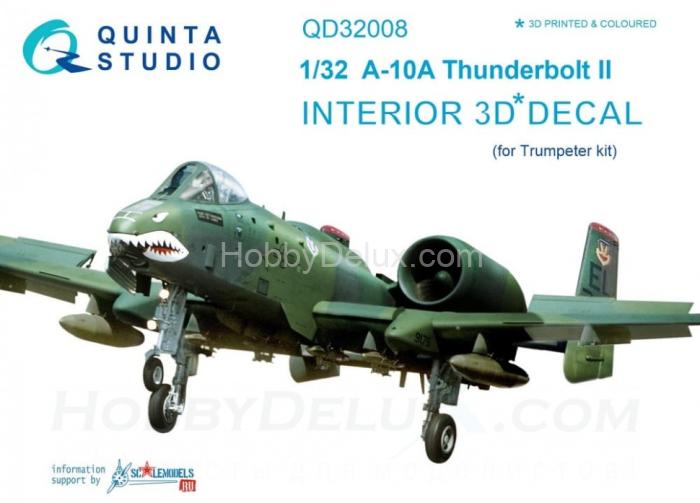 3D Декаль интерьера кабины A-10A для модели Трубач QD32008