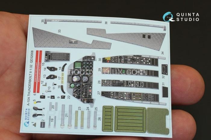 3D Декаль интерьера кабины A-10A для модели Трубач QD32008