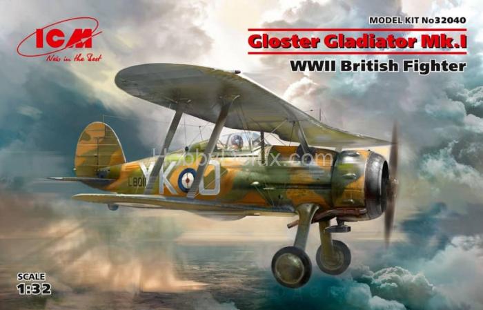 Британский истребитель Gloster Gladiator Mk.I ICM32040