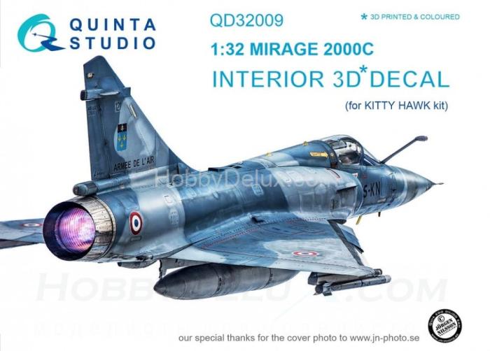 3D Декаль интерьера кабины Mirage 2000C для модели Kitty Hawk QD32009