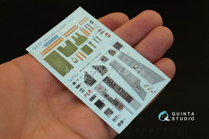 3D Декаль интерьера кабины Mirage 2000C для модели Kitty Hawk QD32009