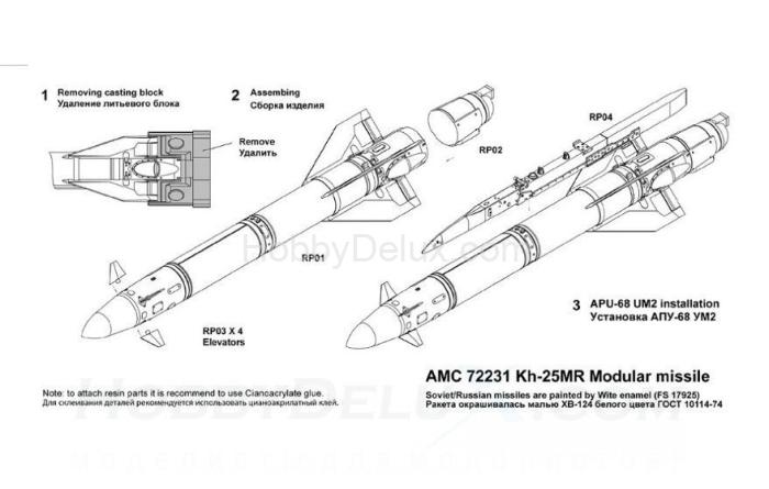 Авиационная управляемая ракета Х-25МР с пусковой АПУ-68УМ2 AMC72231