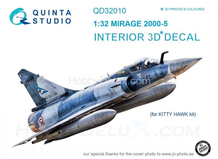 3D Декаль интерьера кабины Mirage 2000-5 для модели Kitty Hawk QD32010