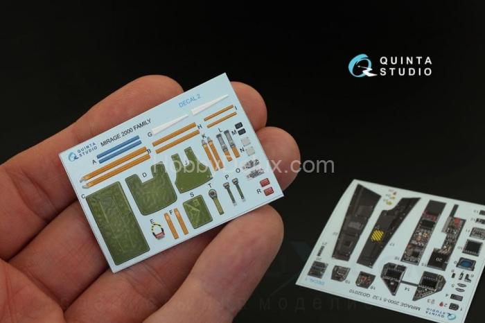 3D Декаль интерьера кабины Mirage 2000-5 для модели Kitty Hawk QD32010