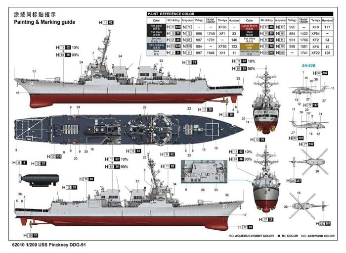 I Love Kit 62010 1:200 Эскадренный миноносец USS Pinckney (DDG-91) 