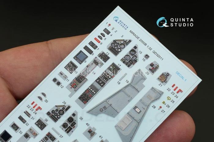 3D Декаль интерьера кабины Mirage 2000B для модели Kitty Hawk QD32011