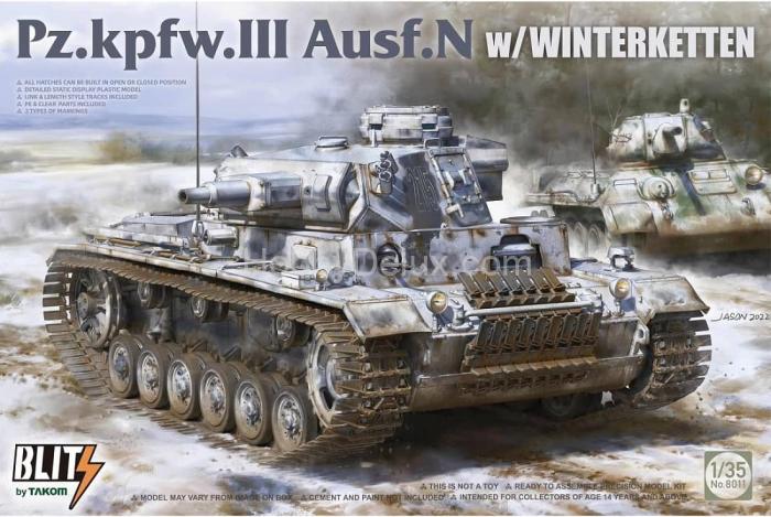Takom 8011 1/35 Немецкий cредний танк Pz.Kpfw.III Ausf.N w/Winterketten 8011