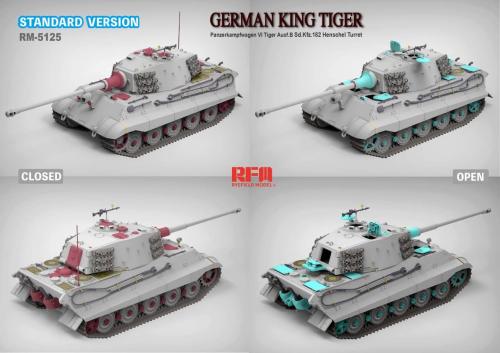 Сборная модель немецкий тяжелый танк Sd.Kfz.182 Tiger Ausf.B King Tiger (турель Henschel), стандартная версия