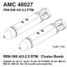 РБК-500 АО-2,5 РТМ, разовая бомбовая кассета калибра 500 кг в снаряжении осколочными боевыми элементами. (в комплекте две РБК-500). AMC48027