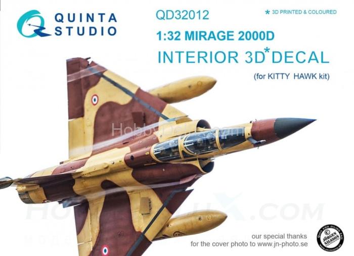 3D Декаль интерьера кабины Mirage 2000D для модели Kitty Hawk QD32012