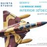 3D Декаль интерьера кабины Mirage 2000D для модели Kitty Hawk QD32012
