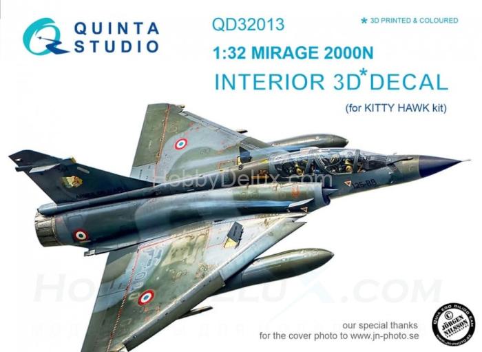 3D Декаль интерьера кабины Mirage 2000N для модели Kitty Hawk QD32013