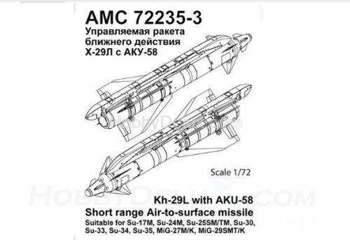 Авиационная управляемая ракета Х-29Л с пусковой АКУ-58