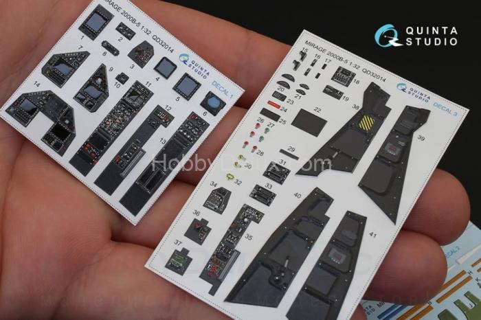 3D Декаль интерьера кабины Mirage 2000B-5 2000-5BGM Mk2 для модели Kitty Hawk QD32014