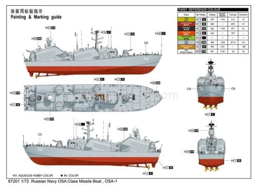 Сборная модель Russian Navy OSA Class Missile Boat, OSA-1