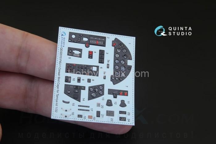 3D Декаль интерьера кабины F4U-1 Corsair Bird cage для модели Tamiya QD32015