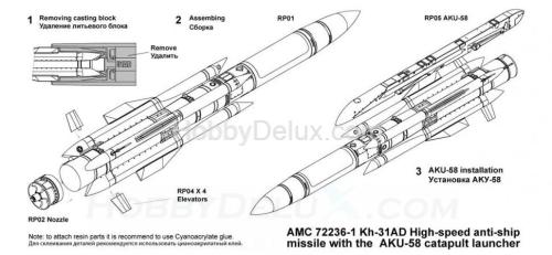 Авиационная управляемая ракета Х-31АД с пусковой АКУ-58